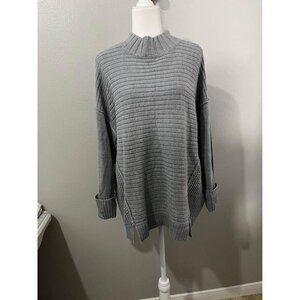 Dressbarn Mock Neck Knitted Gray Sweater Women Size 2X